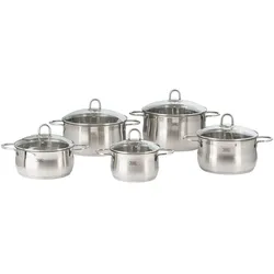 KHG Topfset  5-teilig  Platin ¦ silber ¦ Edelstahl