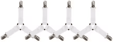 Uplift Curations 4 Piece Adjustable Bed Sheet Fasteners Secure Mattress Cover Clip Straps 4pcs White