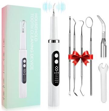 DynamicDeals Ultrasonic Dental Plaque Remover With LED Light & Cleaning Modes with Tools