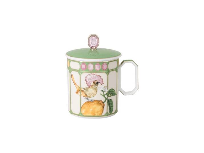 Coffee-to-go-Becher ROSENTHAL Kaffeebecher Flycatcher 390 ml, 1 Stück , bunt (mehrfarbig), B:19,1cm H:15,8cm, Trinkgefässe, Coffee-to-go-Becher