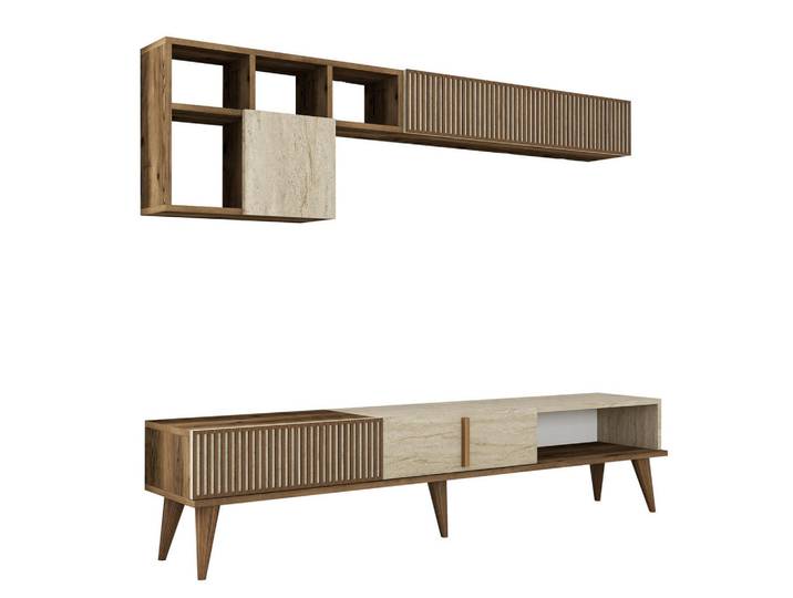 Habitat Garten Tv-Möbel milan beige, Beige, Holz, 35x40x180 cm, Wohnzimmer, TV Möbel, Lowboards, Lowboards stehend