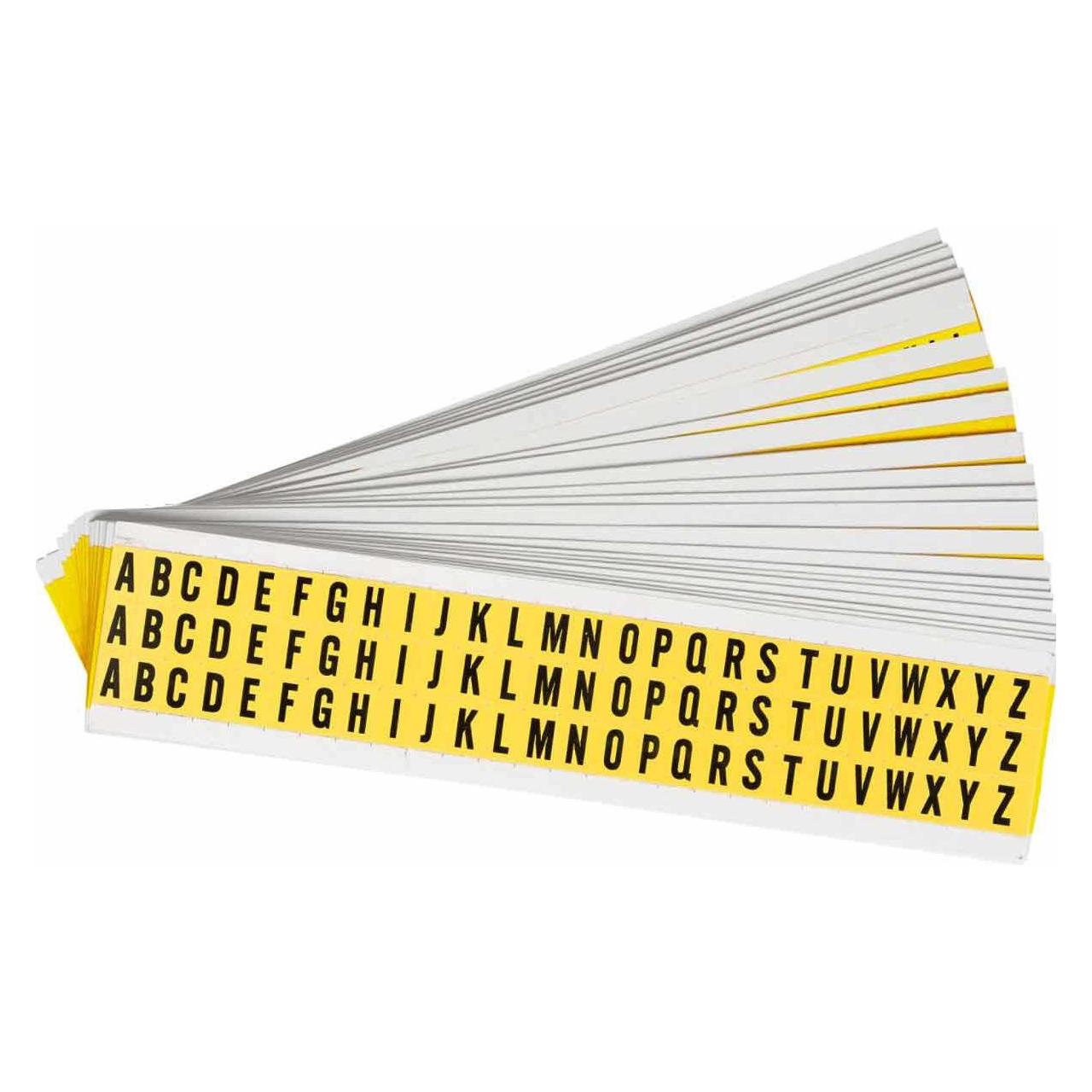 Brady 3410 LTR Kit, B-499, Nylongewebe, Beschriftung: Buchstabeset (A-Z), Schwarz auf Gelb, 9 x 13 (3410-LTR KIT)