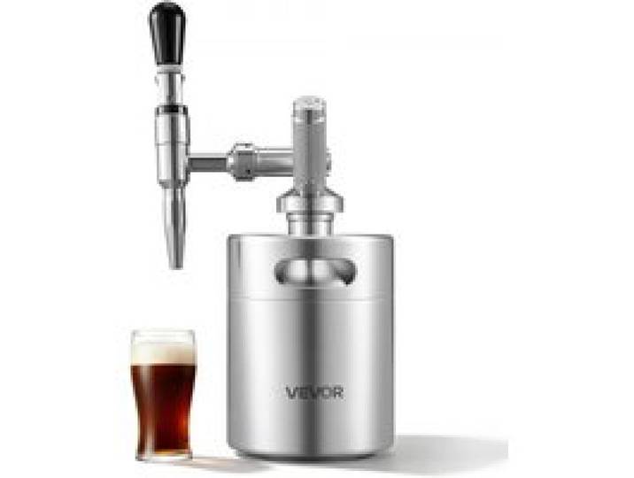 VEVOR Nitro-Cold-Brew-Kaffeefass 2 L, Edelstahl-Kaffeemaschine mit Zapfhahn, Heimbrüh-Kaffeefass, Tragbares Kaffeefass mit Spender und Druckentlastungsventil, Geeignet für Kaffeeliebhaber