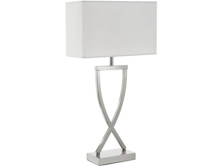 tectake Tischleuchte Avina, 27 x 12 x 51,5 cm, nickelfarben, Nickelfarben, Metall, LED integrated, 27x51.5x12 cm, Lampen & Leuchten, LED Beleuchtung, LED-Tischlampen