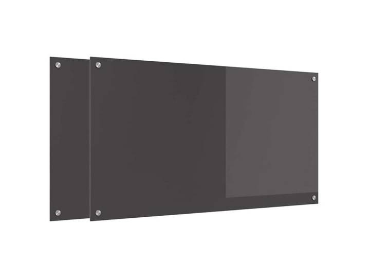 Dosseret en verre trempé - - Gris foncé - 110x60 cm - Verre trempé - Thermorésistant - Épaisseur 6 mm