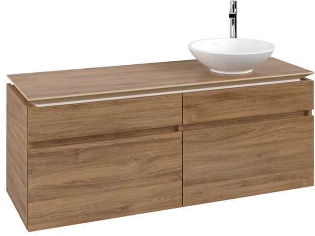 Villeroy und Boch Legato Waschtischunterschrank B59000RH 140x55x50cm, Waschtisch rechts, Kansas Oak