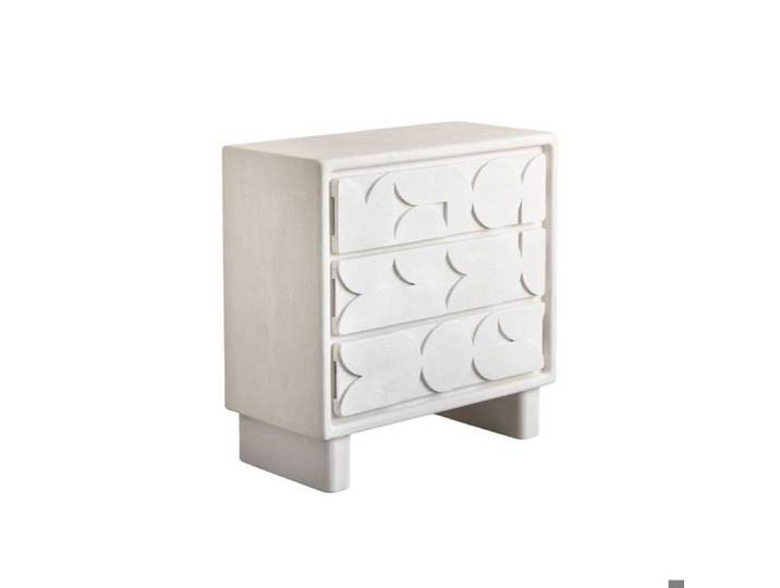 Commode en bois effet béton blanc Danaé