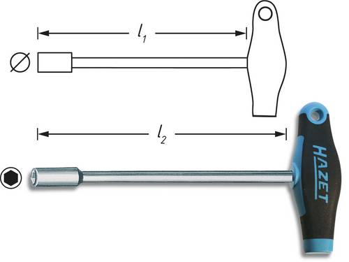 Hazet Werkstatt Steckschlüssel-Schraubendreher Schlüsselweite (metrisch): 12mm Klingenlänge: 230mm