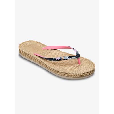 Zehentrenner ROXY "SOUTH BEACH III", Damen, Gr. 36, Synthetik, beige (schwarz, pink), Schuhe Zehentrenner