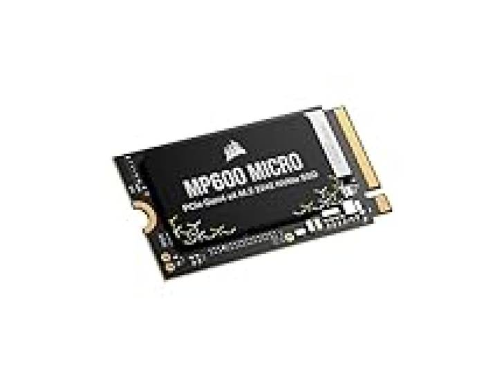 Corsair MP600 Micro 1 to M.2 NVMe PCIe x4 Gen4 SSD – M.2 2242 – Jusqu'à 7 000 Mo/s en Lecture Séquentielle – Compatible avec Les Ordinateurs Portables Lenovo Legion Go et Thin PCIe 4.0 – Noir