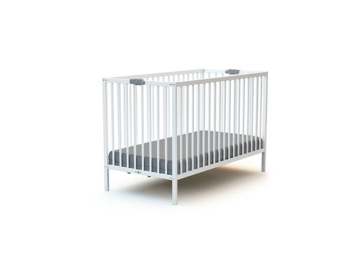WEBABY - Lit bébé pliant en bois Blanc 60 x 120 cm