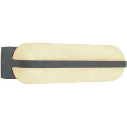 LED Außenleuchte Wandlampe anthrazit Hauswandleuchte Alu Gartenleuchte, IP54, 20W 1270Lm warmweiß, LxBxH 10x26x6,1 cm