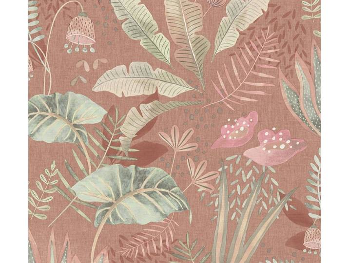 SPEELSE BLADEREN BEHANG Botanisch - Rood Oranje Groen Roze - LivingWalls Famous Garden