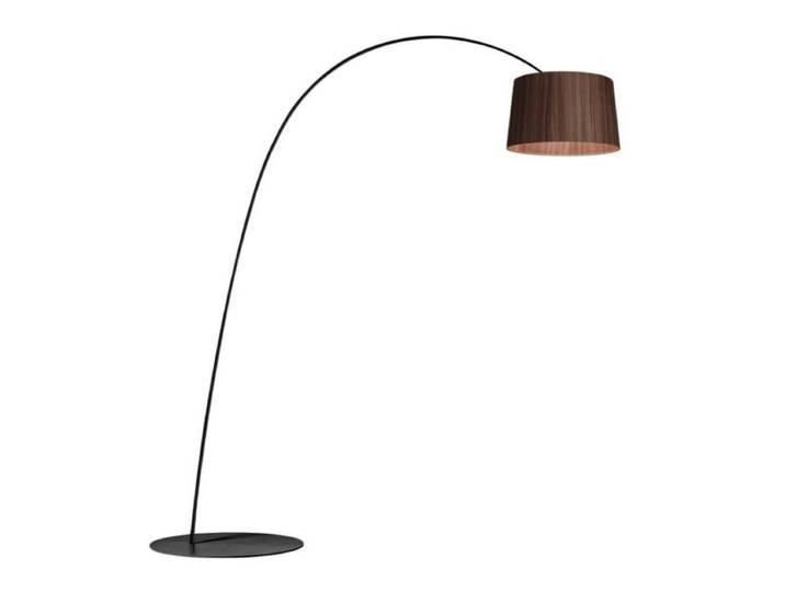 Foscarini Stehleuchte Twiggy Wood, mit Holzschirm, Bogenform, Di