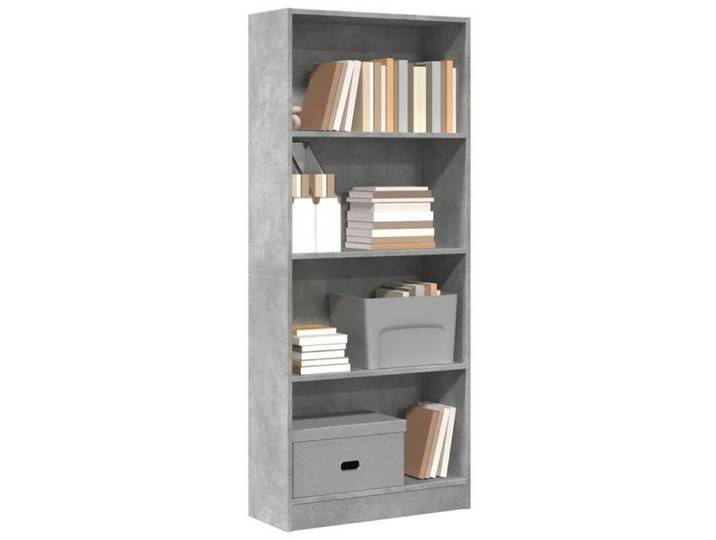 Bibliothèque gris béton 60x24x143 cm bois d'ingénierie étagère à livres porte-livres support à livres armoire de 857815