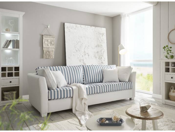 3-Sitzer Sofa Multicolor Microfaser 240 x 88 x 96cm Landhaus
