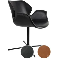 Zuiver Designer-Stuhl Nikki Braun, PU-Leder