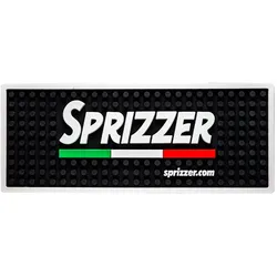 Schwarze, 25x10 cm große, 0,7 cm dicke Spritzer-Schutzmatte aus tropfenabweisendem Kunststoff für Bars – SPRIZZER