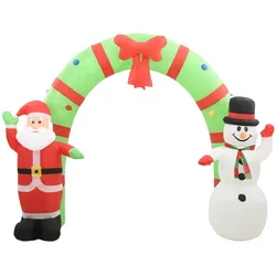 vidaXL Aufblasbarer Weihnachtsmann und Schneemann Deko Bogen LED 223cm