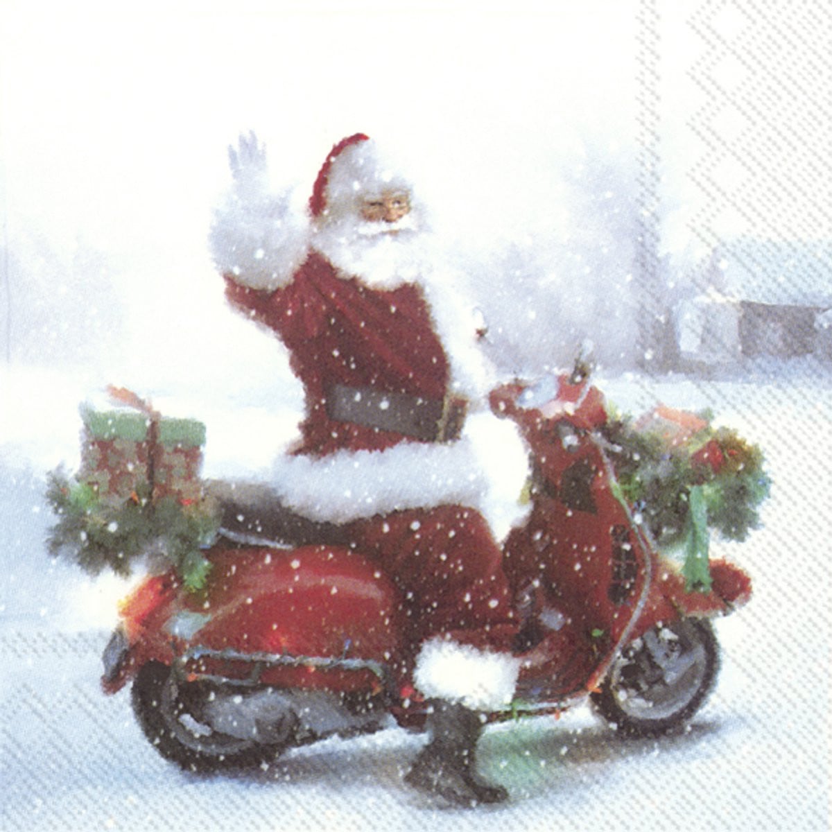 IHR Lunch servetten Santas Scooter 20 stuks 33x33 cm