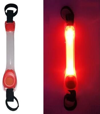 PetsAreLife LED Flashing Night Running Pet Dog Safety Harness Collar, Waterproof, Multi Color Pendant For Outdoor Warning red