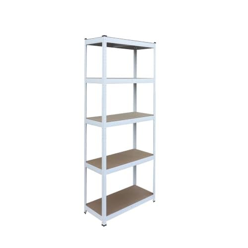 Relaxdays zwaar belast rek in wit/bruin, H x B x D: 180 x 90 x 40 cm