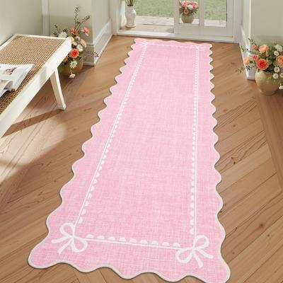 Garvee Scalloped Bow Bordered Pattern Area Rug
