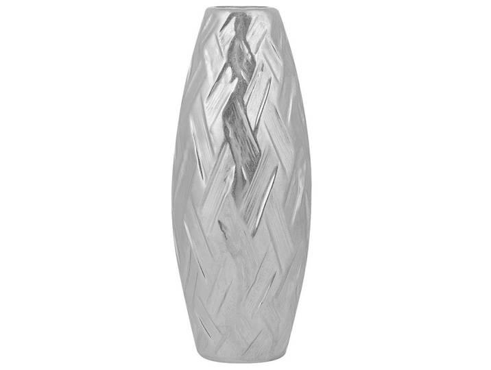Beliani Dekovase Steinzeug silber Arpad, Silberfarben, Mode, 33 cm, Dekoration, Vasen, Keramikvasen