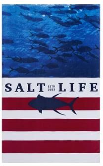 Respect Beach Towel by Salt Life in Navy (Size ONE SIZE)
