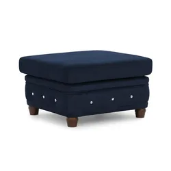 S-STYLE Chesterfield Hocker  Cleo Blink ¦ blau ¦ Maße (cm): B: 75 H: 45