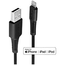 LINDY USB-Kabel USB 2.0 Apple Lightning Stecker, USB-A Stecker 0.50 m Schwarz Halogenfrei 31319