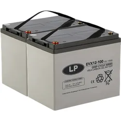 Blei Akku 2x 12V 100Ah passend für 24V Rollstuhl Elektromobil uvm