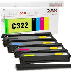 OBV Toner Set BK/C/M/Y kompatibel zu Lexmark C3224dw MC3224dwe - Ersetzt C3220K0 C3220C0 C3220M0 C3220Y0 - ca. 1500 Seiten