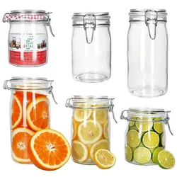 6tlg Set NORMA Vorratsglas 0,75L 1L 1,5L Bügelverschluss luftdicht Einmachgläser
