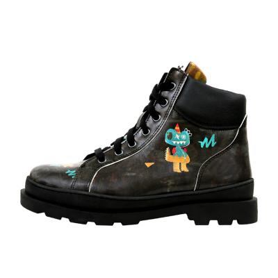 Winterboots DOGO "Adriana Dynamic Spirit Damen Stiefeletten", Damen, Gr. 38, Normalschaft, braun (schwarz), Lederimitat, Schuhe Winterboots, Handgefertigt