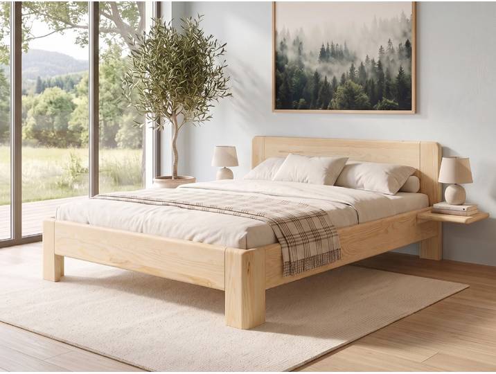 Eschenbett „Niklas“ 100 x 200 cm Massivholz Esche