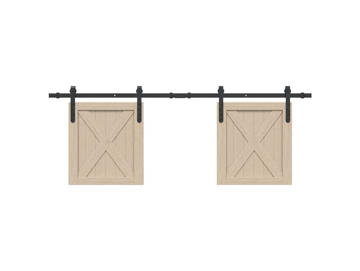 vidaXL Schiebetürbeschlag Set für Schranktüren 152 cm Karbonstahl