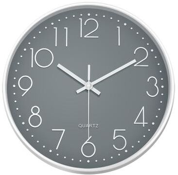 Daily Discovery Modern Silent Wall Clock Minimalist Quartz Wall Clock For Living Room Bedroom Office Decor gray 8 Inch