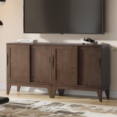 "WYNDENHALL Pearson Solid Wood 30 inch Storage Cabinet (Set of 2) - 30""W x 14""D x 31""H"