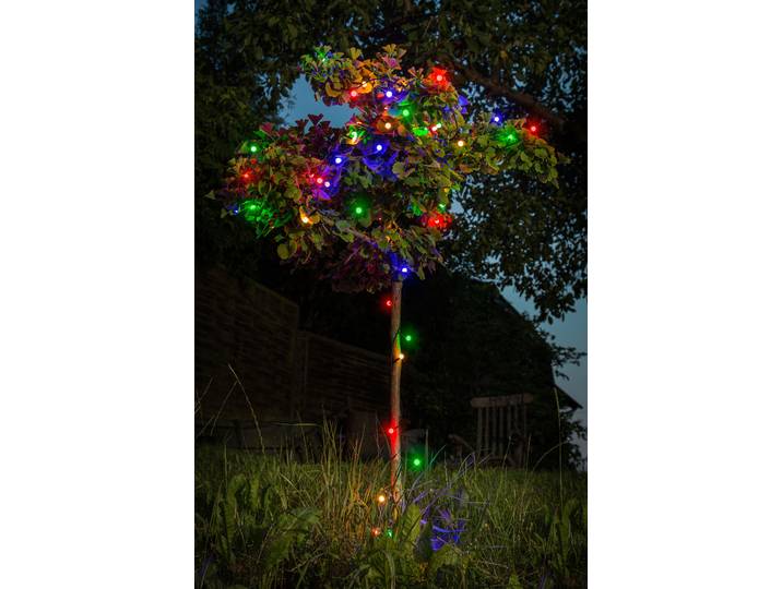 KONSTSMIDE LED-Lichterkette, schwarz, Dioden 80 Stk. Flammen 80 Stk., Gesamtlänge 11,32m, Lichterketten, LED Globelichterkette, runde Dioden, 80 bunte Dioden, LED-Lichterkette