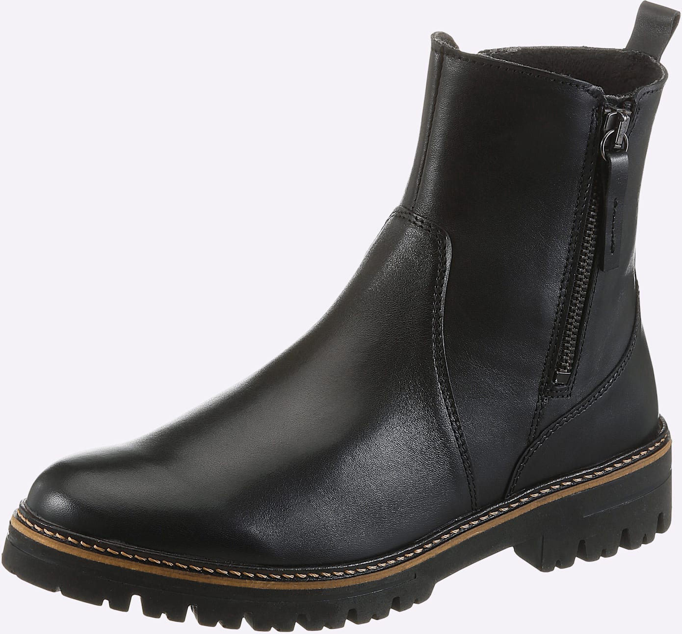 Stiefelette CASUAL LOOKS, Damen, Gr. 40, schwarz, Glattleder, Schuhe Stiefelette schwarz 40
