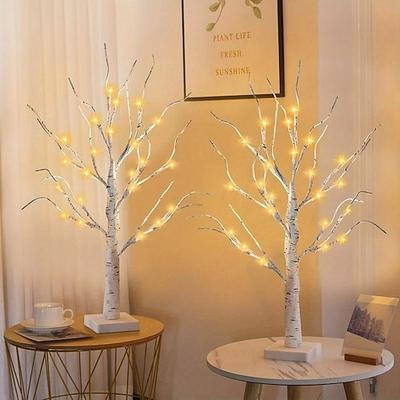 LED-Birkenbaumlichter, simulierte dekorative Tischlampen für Weihnachts-, Heim- und Eventdekoration