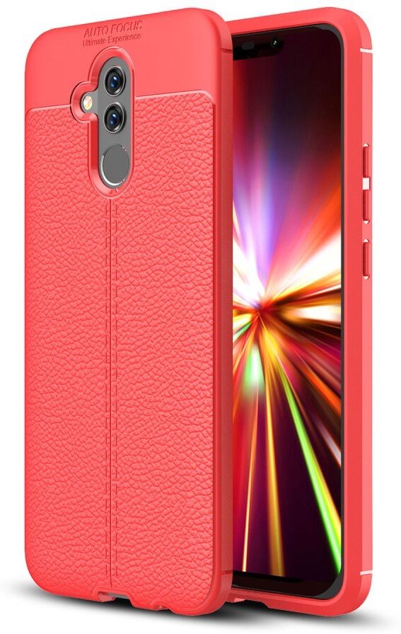 INCOVER Huawei Mate 20 Lite Litchi Texture TPU Cover Rød