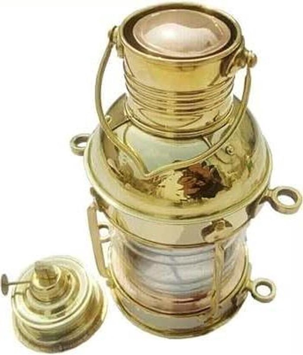 Messing Lantaarn Olie Lamp met Glanzende Goud Look voor Sfeer Verlichting