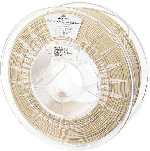 Spectrum Filaments 81541 PETG Premium High Speed Filament PETG Highspeed Filament, chemisch beständig 1.75mm 1000g Light Ivory
