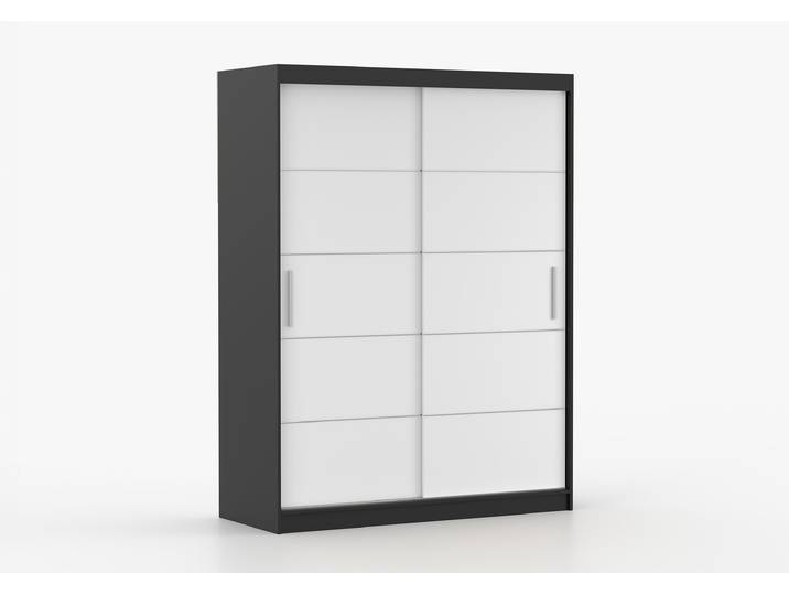 Schwebetürenschrank VISTA 06 150 cm Schwarz Weiß