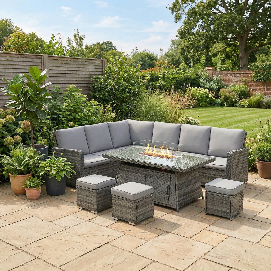 Outsunny Kuelper 8 - Person Seating Group with Cushions Gray 8