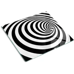 GLASPLATTE 60x52 cm Spirale mit Streifen