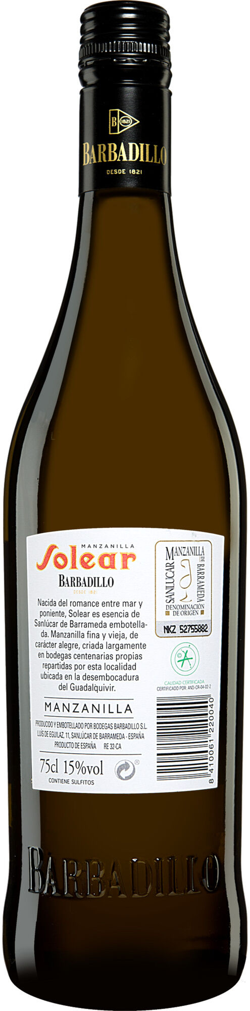 Barbadillo »Solear« Manzanilla 15% Vol. Sherry Trocken aus Spanien