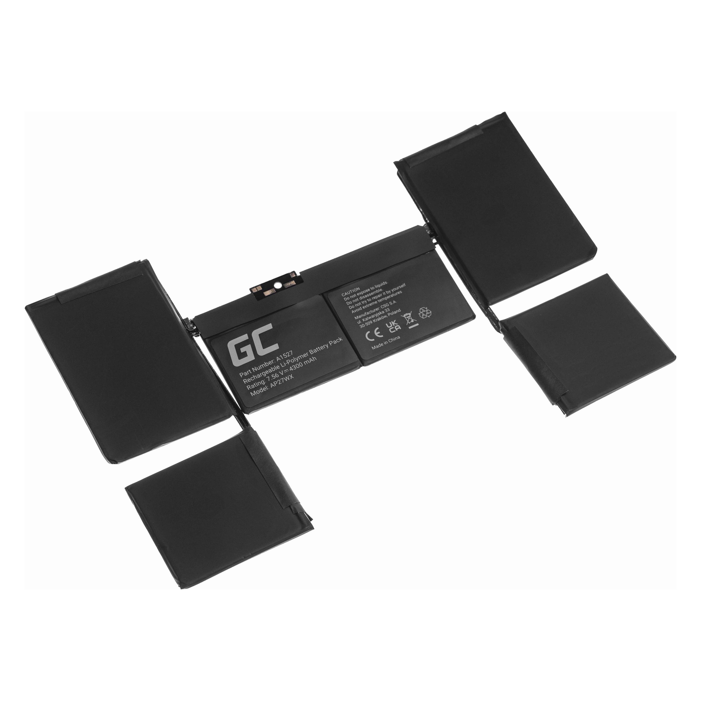 GreenCell Laptop Battery A1527 for Apple MacBook 12 A1534 (4 Zellen, 4300 mAh) (AP27WX)